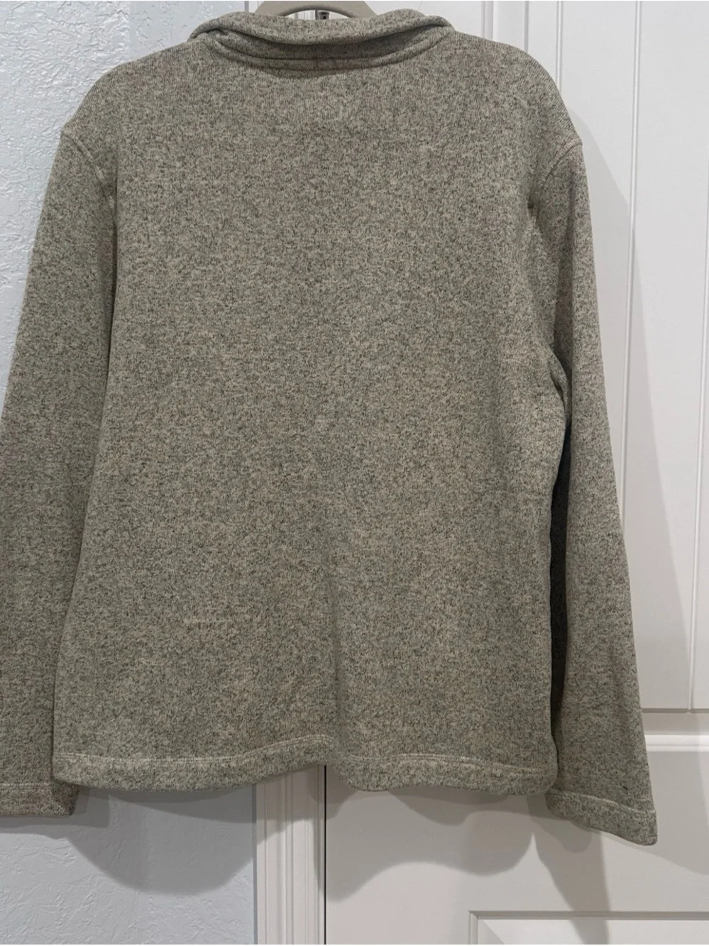 Bass Men's Heathered Oatmeal Zip-Neck Sweater